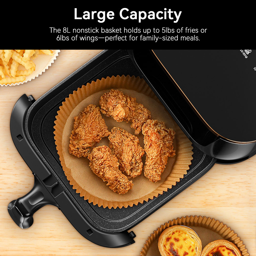 HOMEDAS® 8L 6-in-1 Stainless Steel Air Fryer