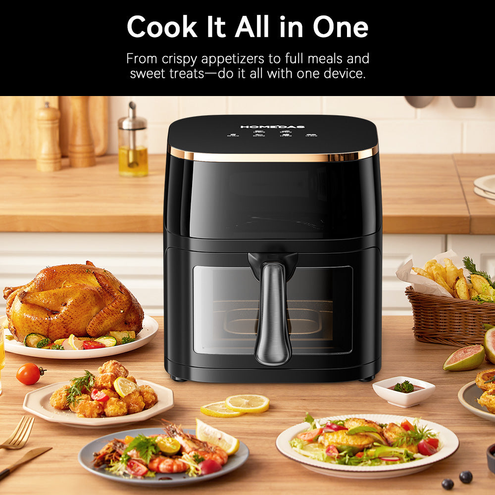 HOMEDAS® 8L 6-in-1 Visible Window Air Fryer