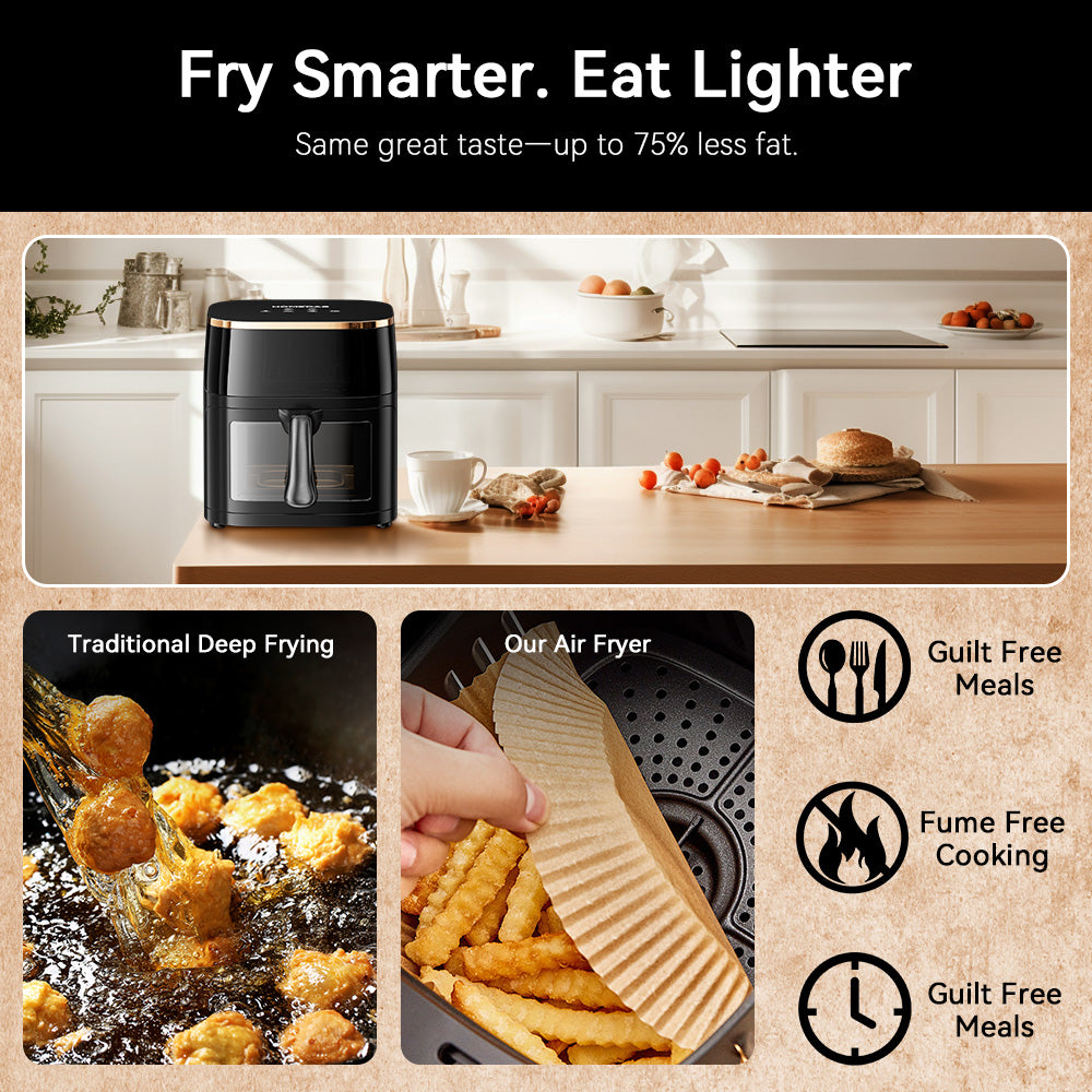 HOMEDAS® 8L 6-in-1 Visible Window Air Fryer