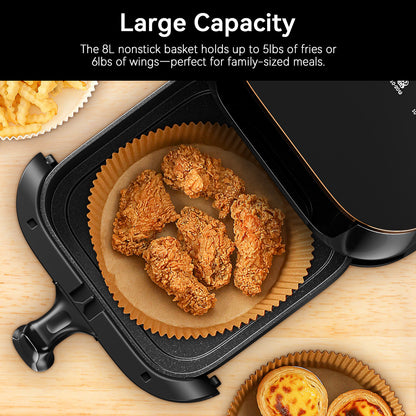 HOMEDAS® 8L 6-in-1 Stainless Steel Air Fryer