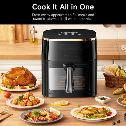 HOMEDAS® 8L 6-in-1 Visible Window Air Fryer